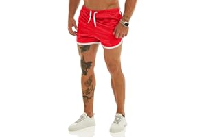 Ouber Men's Fitted Shorts Bodybuilding Workout Gym Running Tight Lifting Shorts with Pockets