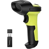 Inateck 2D Barcode Scanner, Wireless Bluetooth QR Reader, 2600mAh Battery, AI APP &amp; SDK