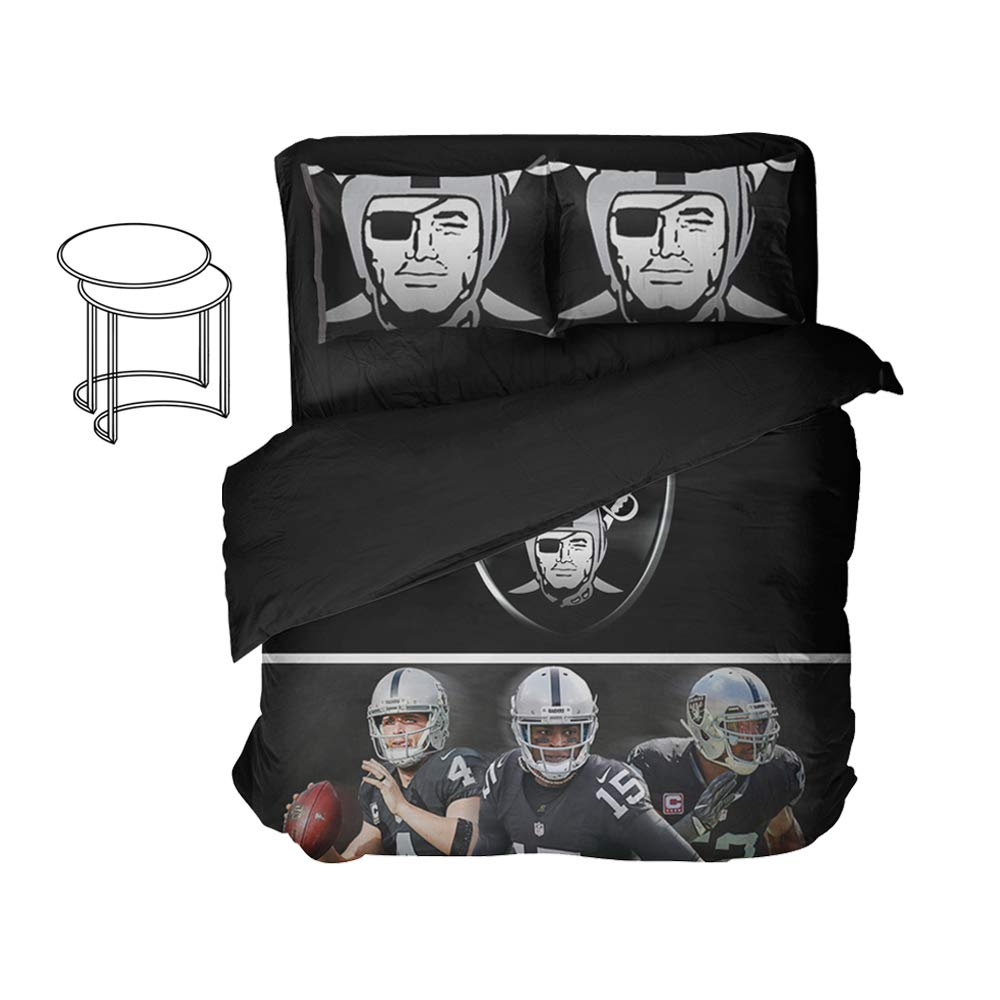 Ancofan Oakland City Bedding Sheet Football 3D Print Modern Pattern Bed Sets Queen (Style, Twin-3pcs)