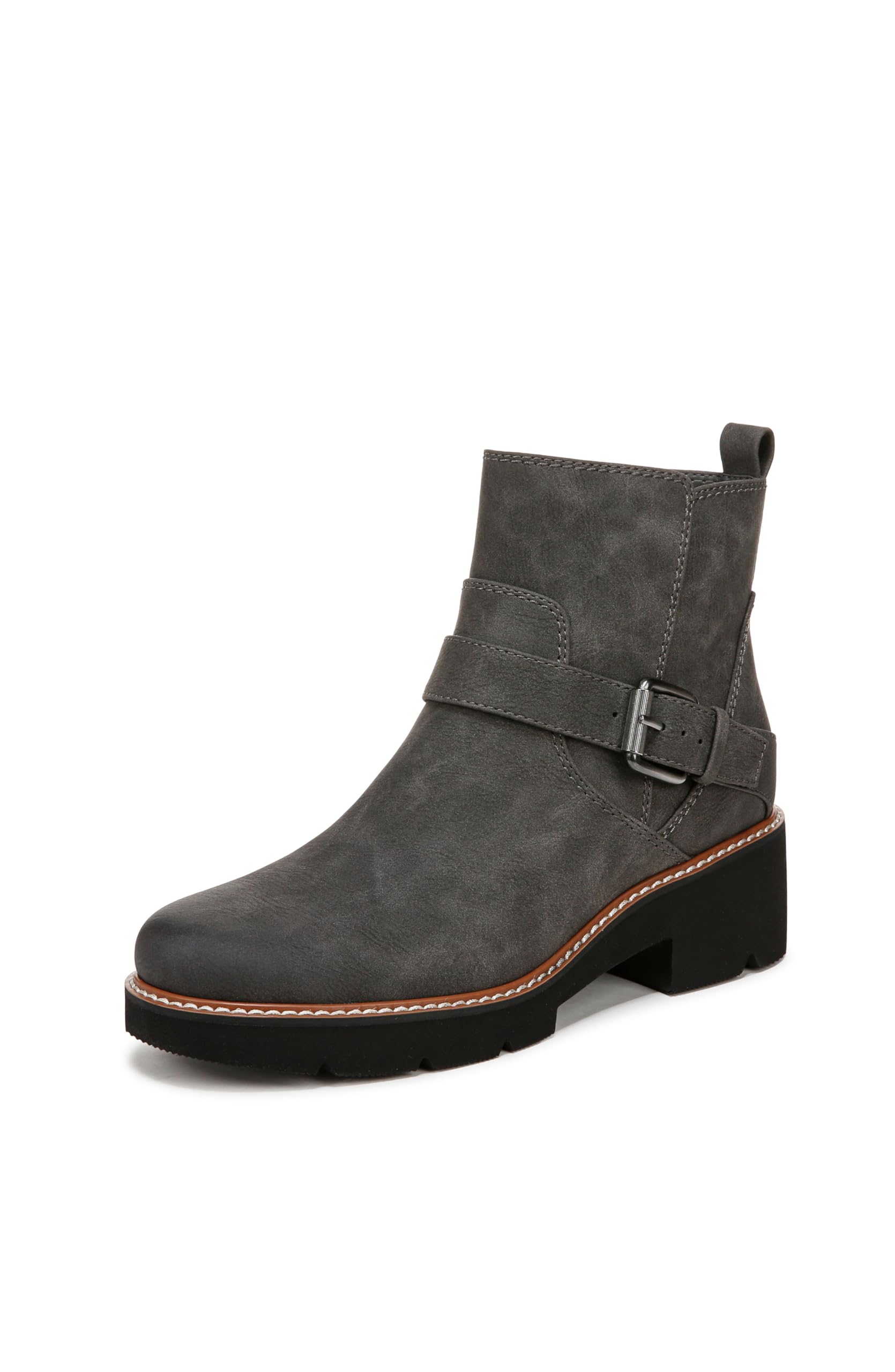 Naturalizer Womens Cabaret Moto Buckle Ankle Boot Grey 8.5 M