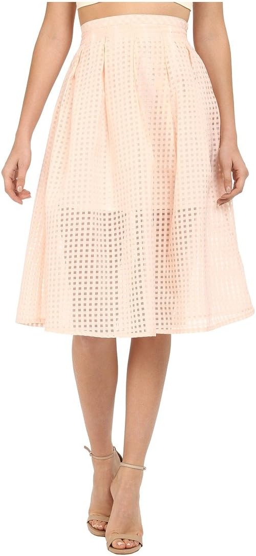 Jack by BB Dakota Women's Clarice Gingham Organza Pleated Midi Skirt