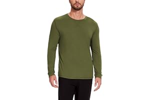 GYS Bamboo-Derived Viscose Men's Pajama Top Soft Long Sleeve Sleep T-Shirt