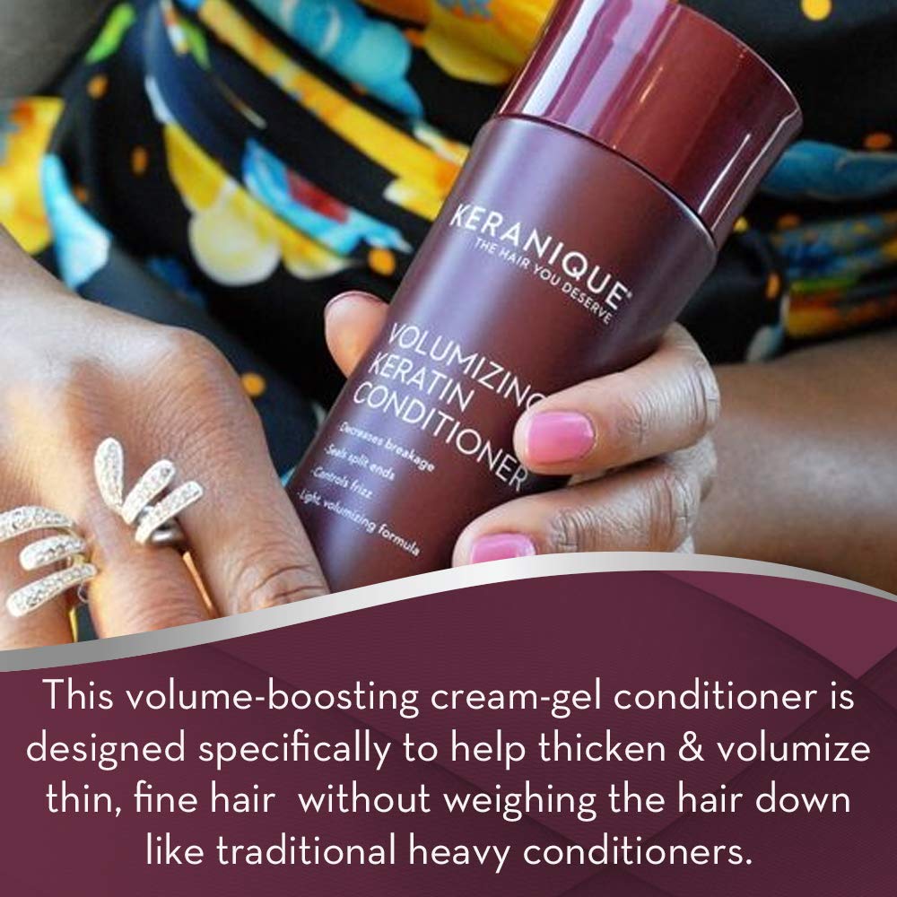Keranique Volumizing Keratin Conditioner for Thinning Hair, Hair Regrowth | Keratin Amino Complex, Free of Sulfates, Dyes and Parabens, 8 Fl Oz: Beauty