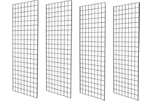 NeeSeeYee Commercial Grade Gridwall Panels – Heavy Duty Grid Panel for Any Retail Display, 2’ Width x 5’ Height, 4 Gridwall Panels Per Carton (Black Finish)