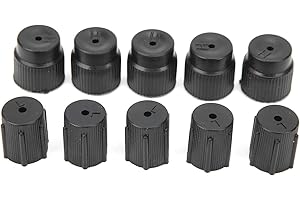 RIZGHWOY 10Pcs Car AC Caps, Universal Air Conditioning Service Cap AC Charge Port Fitting Refrigerant Charging Port Cover wit