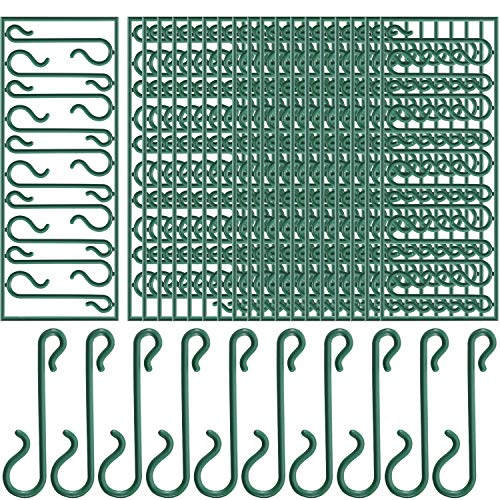 Pangda Christmas Tree Hooks Green Ornament Hooks Mini Hangers for Christmas Tree, Christmas Wreath, Christmas Vine (200)