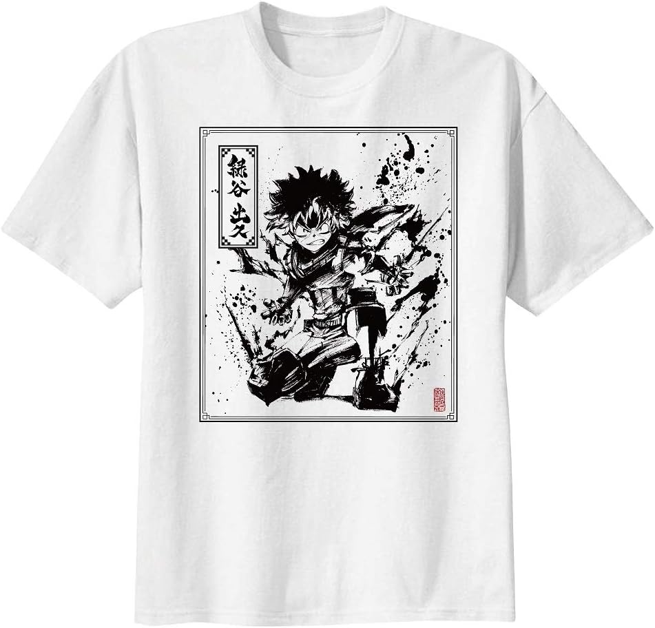 Amazon 僕のヒーローアカデミア 水墨画tシャツ メンズ 緑谷出久 アニメ 萌えグッズ 通販