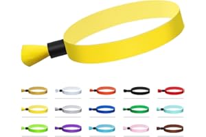 COMFLORA 100 Pcs Cloth Wristbands, Disposable for Events, Colored Lightweight Concert Club Entrance Wrist Strap Party (Yellow)