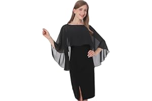 Baoqiya Women's Capelet Shawls and Wraps for Evening Dresses Soft Bridesmaid Shawl Chiffon Cape Wedding Cover Up
