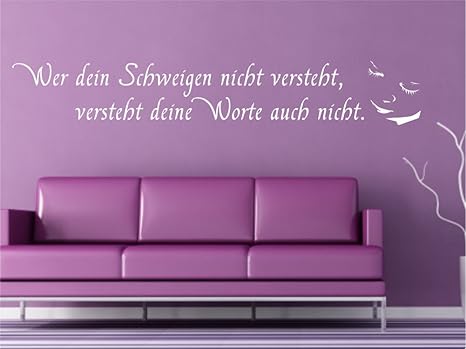 Wandtattoo Wer Dein Schweigen Nicht Versteht Spruche Zitat M945 Hellgrau 180cm X 28cm Amazon De Baumarkt