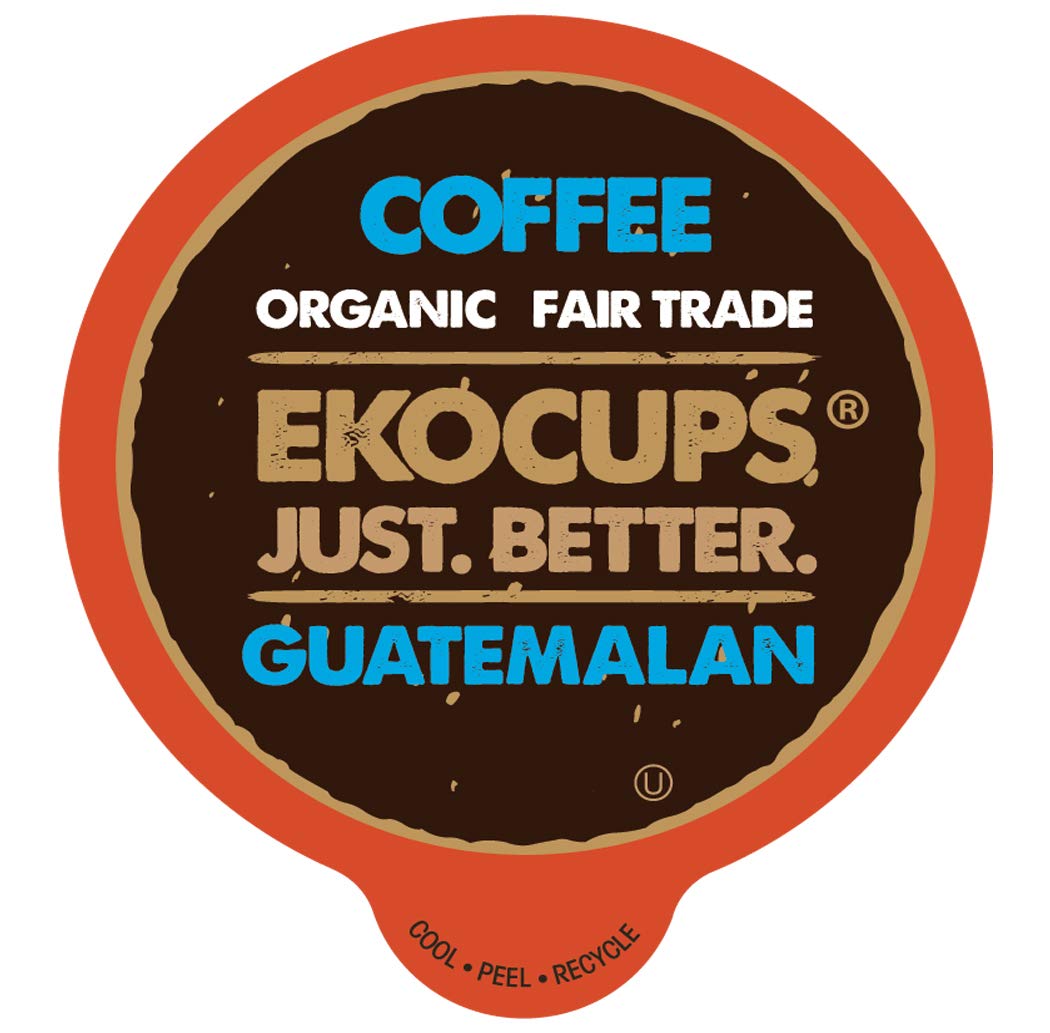 EKOCUPS Artisan Guatemalan Coffee, Medium Roast, Organic Fair Trade, in