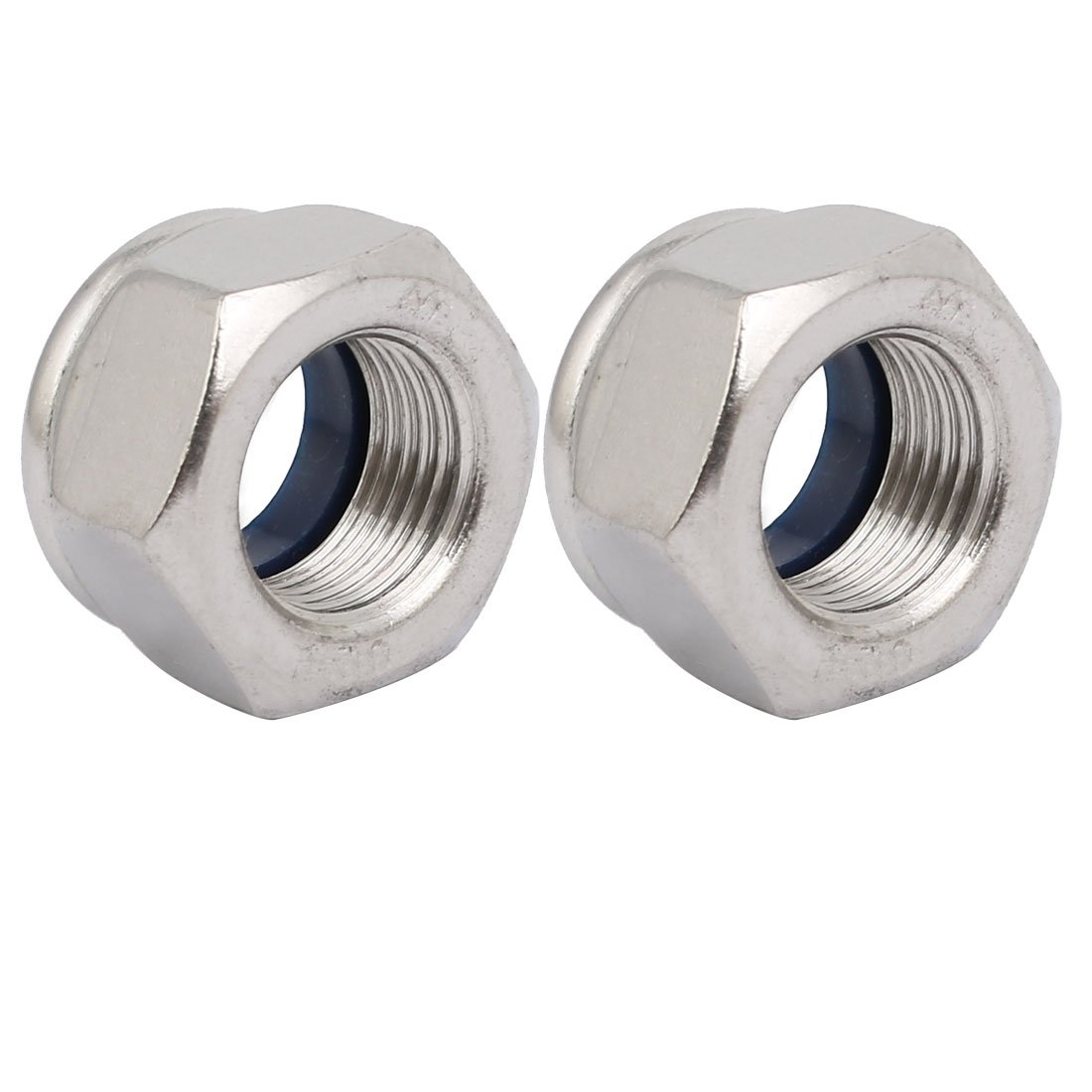 Sourcingmap 2pcs M16 x 1.5mm Pitch Metric Fine Thread 304 Stainless Steel Hex Lock Nuts