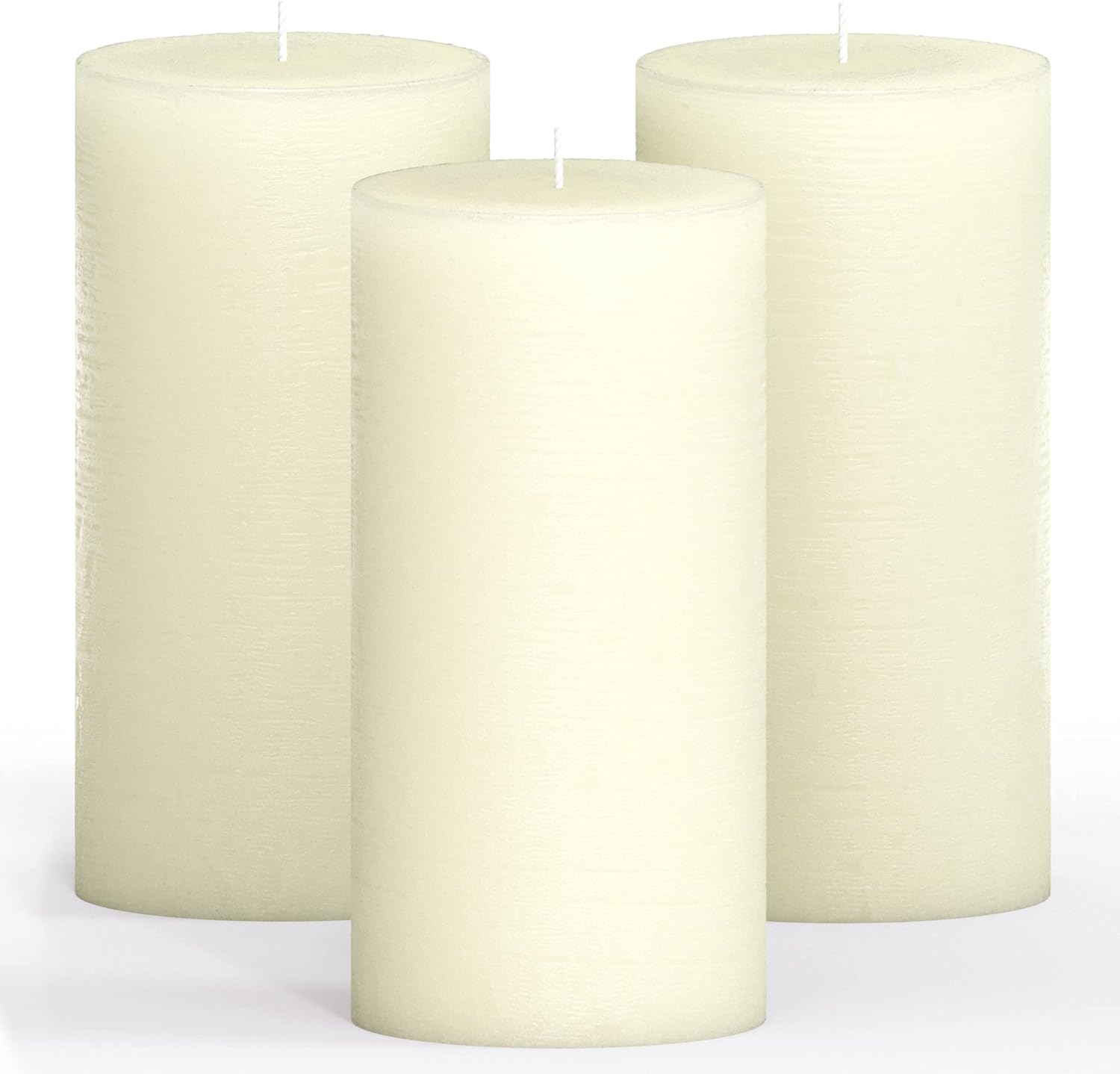 Candles & Holders - CANDWAX 3x6 Pillar Candles Set of 3 - Decorative Rustic Candles Unscented and Dinner Candles - Ideal as Wedding Candles or Large Candles for Home Interior - Ivory Candles