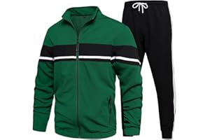 LBL LEADING THE BETTER LIFE LBL Men's Sweat Suit 2 Piece Outfit Casual Contrast Sports Jogging Tracksuits Set