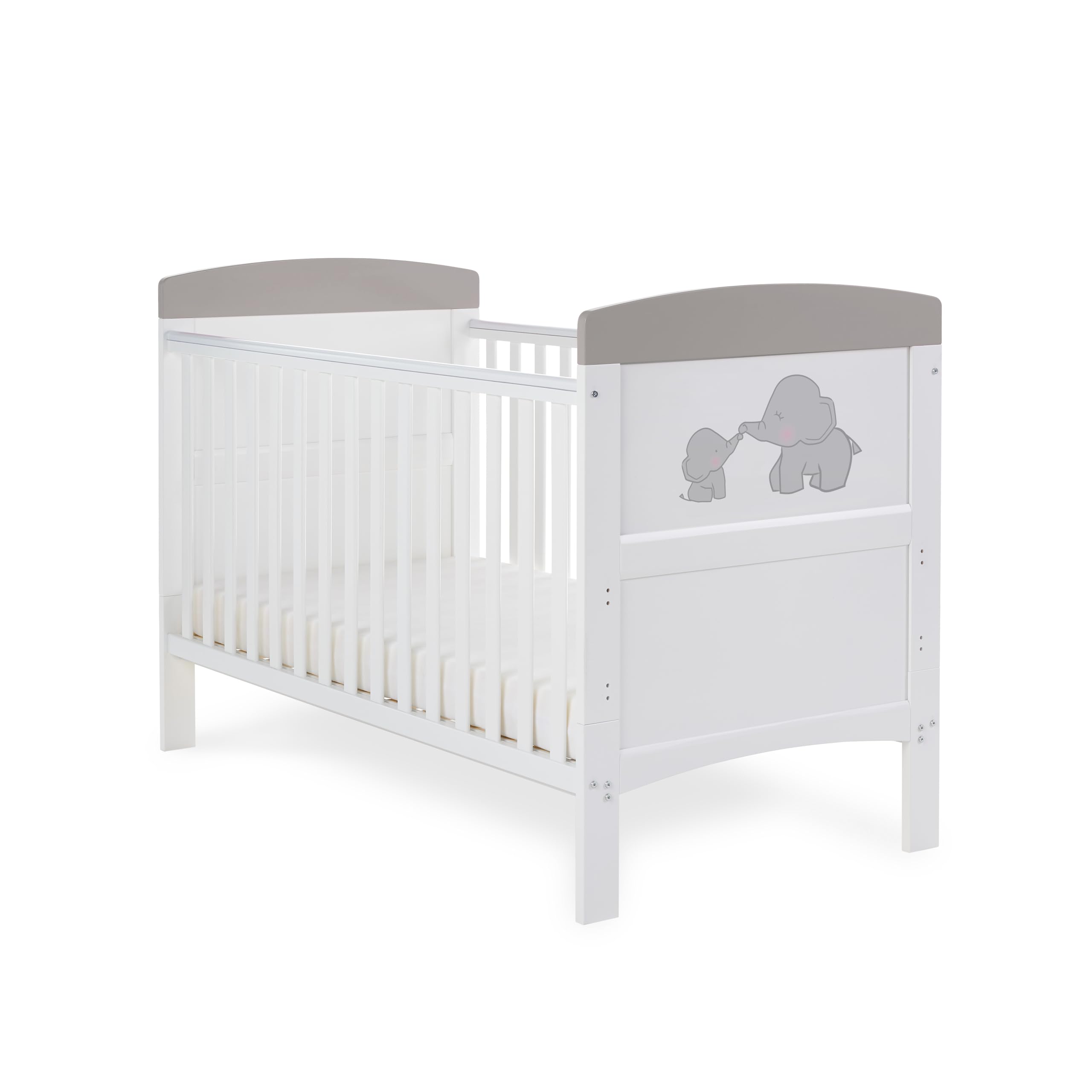 Obaby Grace Inspire Cot Bed - Me & Mini Me Elephants Grey