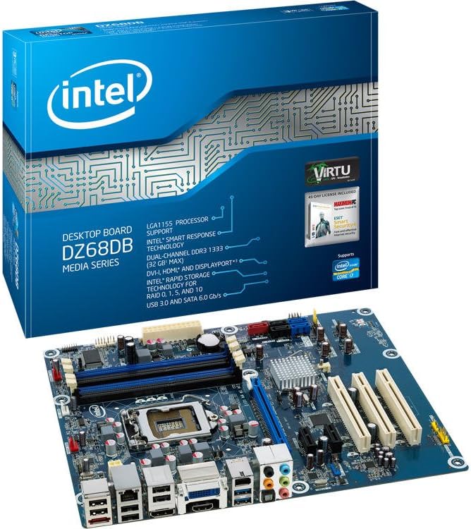 Intel DZ68DB Desktop Motherboard - Intel Z68 Express Chipset - Socket H2 LGA-1155-1 Pack