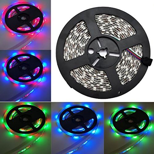 Tian Guan Rope Light Waterproof 16.4ft/5M SMD 3528 300LEDs 60Leds/M RGB Color Changing Flexible LED Strip Light For Outdoors, Indoors, Party, Home, Garden, Cars, Stage, Festivals, Halloween Decoration