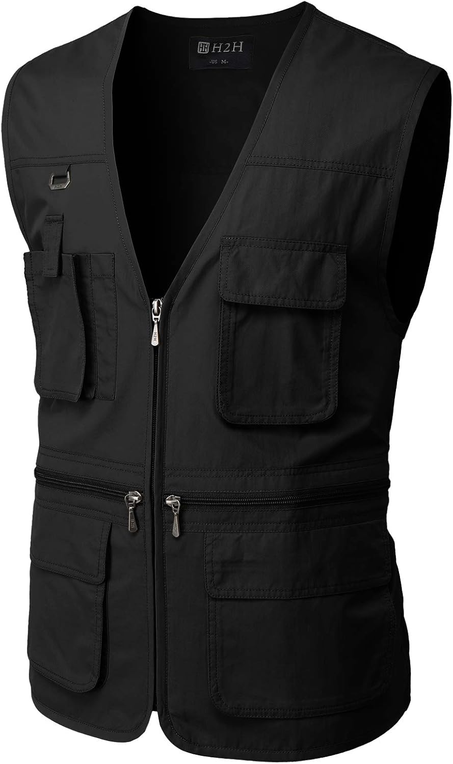 H2H Men's Active Wear Outdoor Vests Work Safari Fishing Travel Utility Summer Vest: Clothing