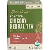 Teeccino Maca Chocolat&eacute; Herbal Tea - Rich &amp; Roasted Herbal Tea That&rsquo;s Caffeine Free &amp; Prebiotic with Natural Energy from Adaptogenic Peruvian Maca, 10 Tea Bags