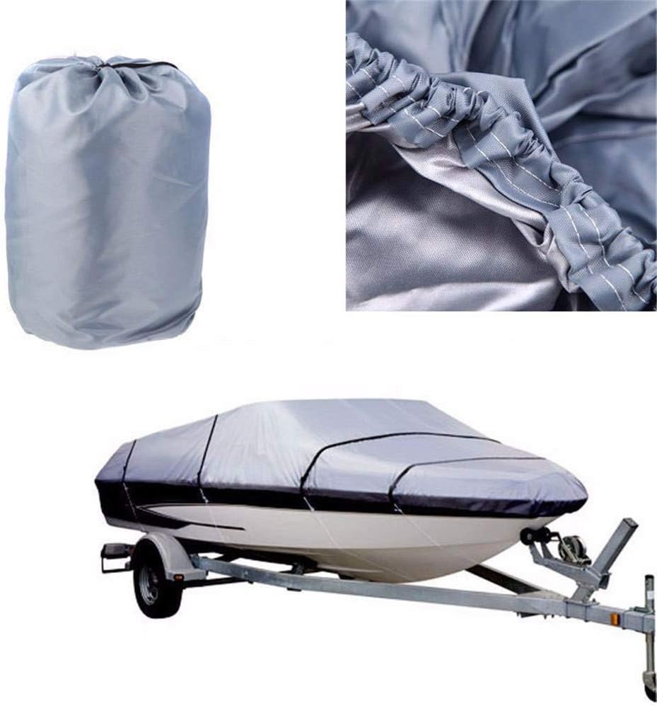 GJQDDP 300D Trailerable Waterproof Boat Covers, Gray,Fits VHull,Tri