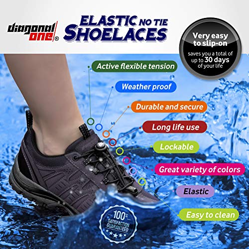 DIAGONAL ONE Elastic Shoe Laces for Men and Women, Compatible with Sneakers, Converse, Trainers, and Casual Footwear - No Tie Shoelaces Suitable for Kids, Adults, Teenagers and Seniors (Green Apple)