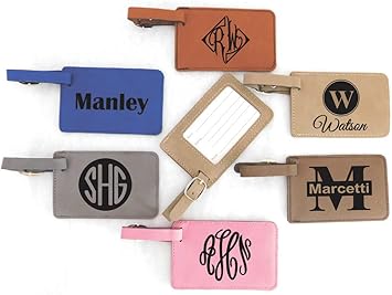 personalized leather luggage tags