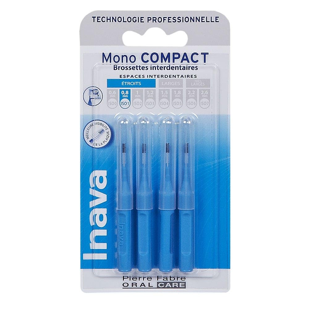 Inava Brossettes 0.8mm Mono Compact Espaces Étroits Bleu 4 unités