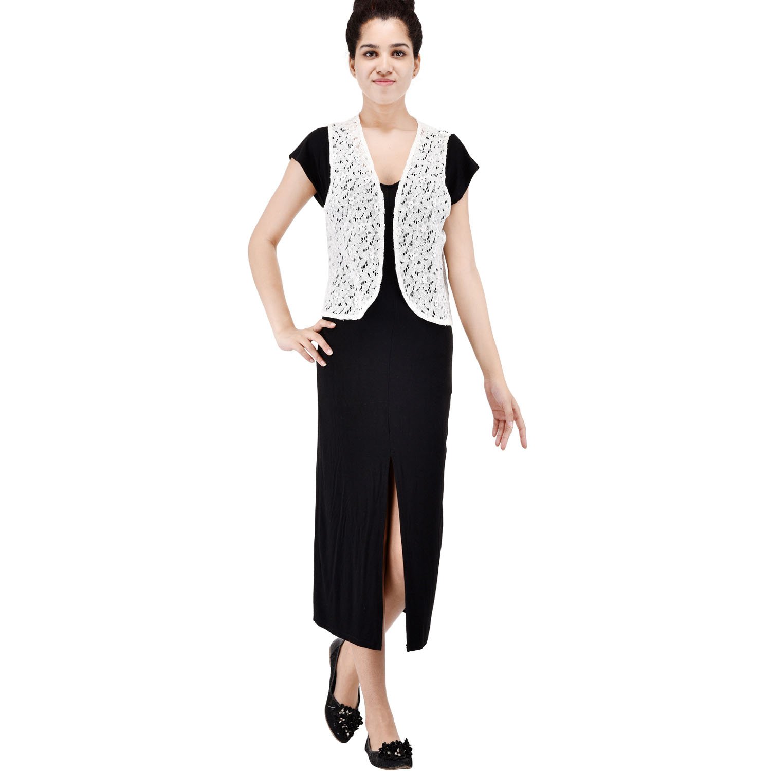 women casual white sheer shrug