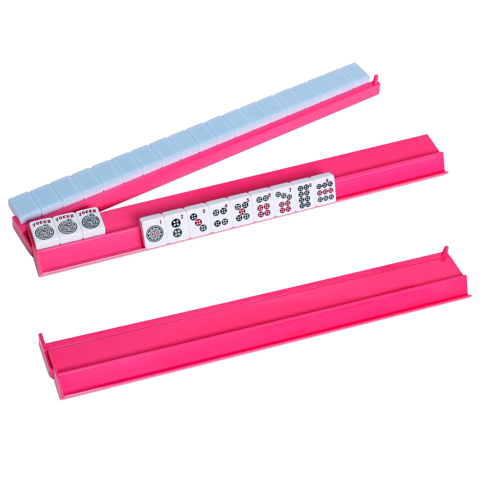 Photo 1 of *Minor Damage*
4PCS Mahjong Racks with Pushers for 166 American Mahjong Tiles, Mahjong All-in-one Tile Rack with Pusher Combo