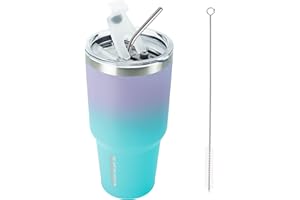BJPKPK 30oz Tumbler Stainless Steel Double Wall Vacuum Insulated Mug with Straw and Lid for Women and Men,Oasis