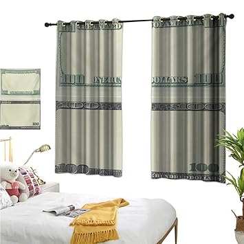 Amazon Com Warm Family Navy Curtains Money Hundred Dollar Bill