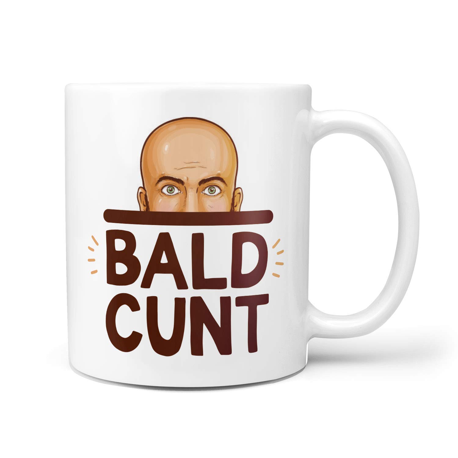 TeHe Gifts Bald C*nt Mug Funny Gift for Bald Balding Husband Friday Office Secret Santa Boyfriend Friends 10oz Tea Coffee Mugs