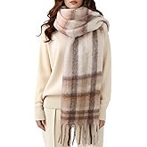 Passionbility Women's Winter Scarfs for Women, Mohair Vintage Scarf Large Chunky Scarf Cashmere Feel Blanket Wrap