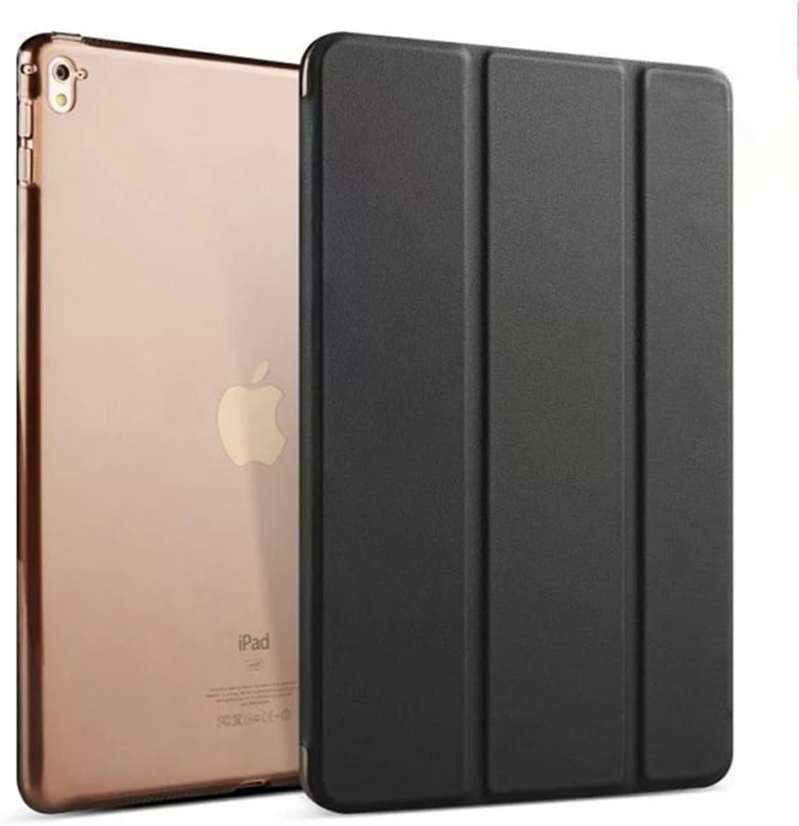 iPad Pro 9.7 Case, Seetru Transparent Back Ultra Slim Light Weight Auto Wake Up & Auto Sleep Smart Stand Cover Tri-fold Protective PU Leather Case for iPad Pro 9.7 inch - Black