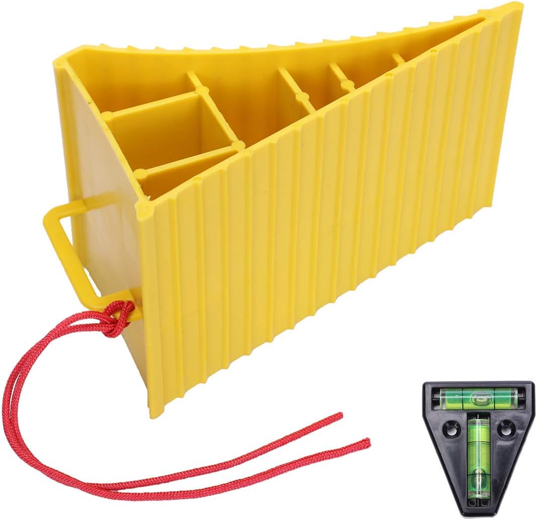 Homeon Wheels RV Camper Large Wheel Chocks with Handle and Rope for Safety-Car Chocks, Tire Chocks, Trailer Solid Heavy Duty Wheel Chocks-2 Packs.(Yellow): Automotive
