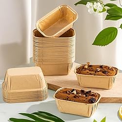 50Pcs Paper Loaf Pans for Baking, Parchment Cupcake