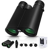 10x42 Binoculars for Adults High Powered Compact Binoculars with Low Light Night Vision for Bird Watching Hunting Travel Outdoor Sports, Easy to Focus