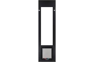 Whiskers & Windows Cat Door for Horizontal Sliding Windows | Great for Cats | Easy Entry and Exit Control | Small Cat Flap, Fits Windows 43"-46" h, Dark Bronze (Black)