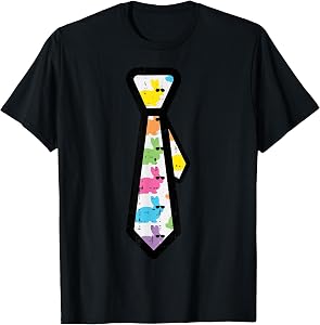 Easter Necktie Bunnies Costume Cute Boys Kids Youth Men T-Shirt