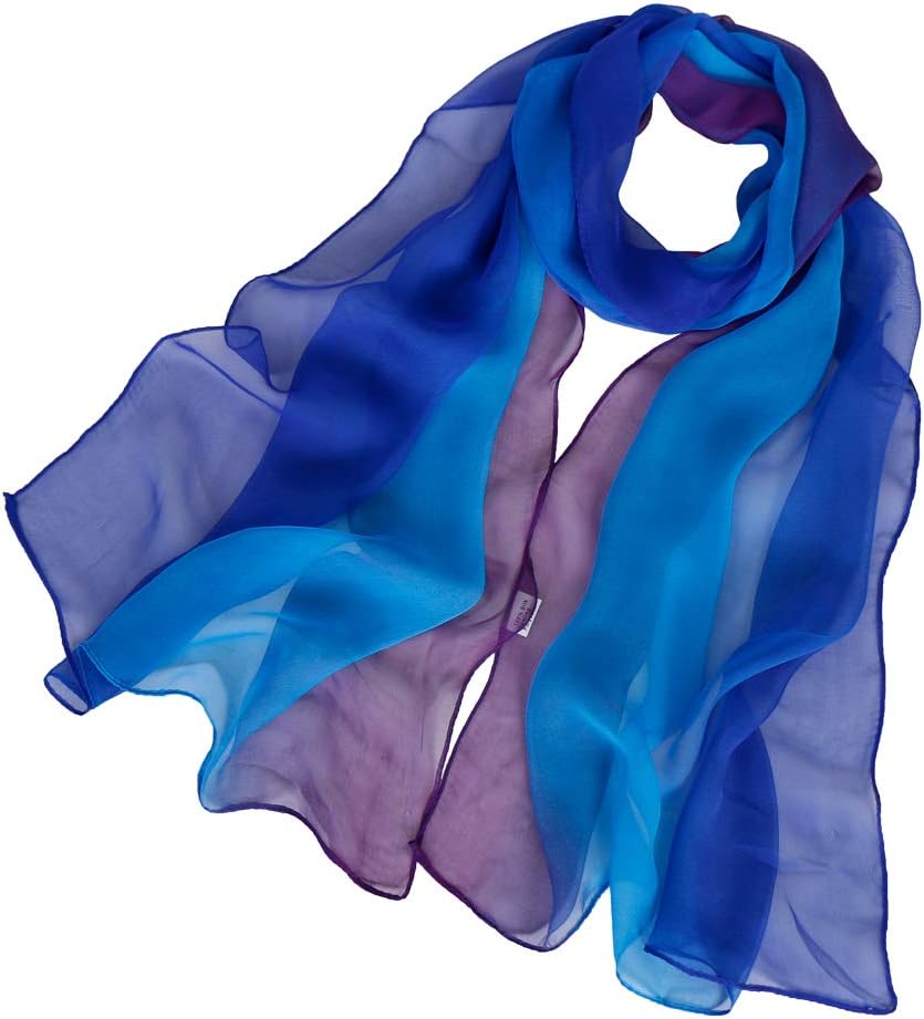 Women's Blend Ombre Silk Scarf Lightweight Oblong Gradiente Scarves