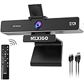 NexiGo Zoom Certified, N950P 4K Zoomable Webcam with Remote Control, Sony_Starvis Sensor, 5X Digital Zoom, Pro Web Camera with Dual Stereo Mics, for Zoom Skype Teams Twitch