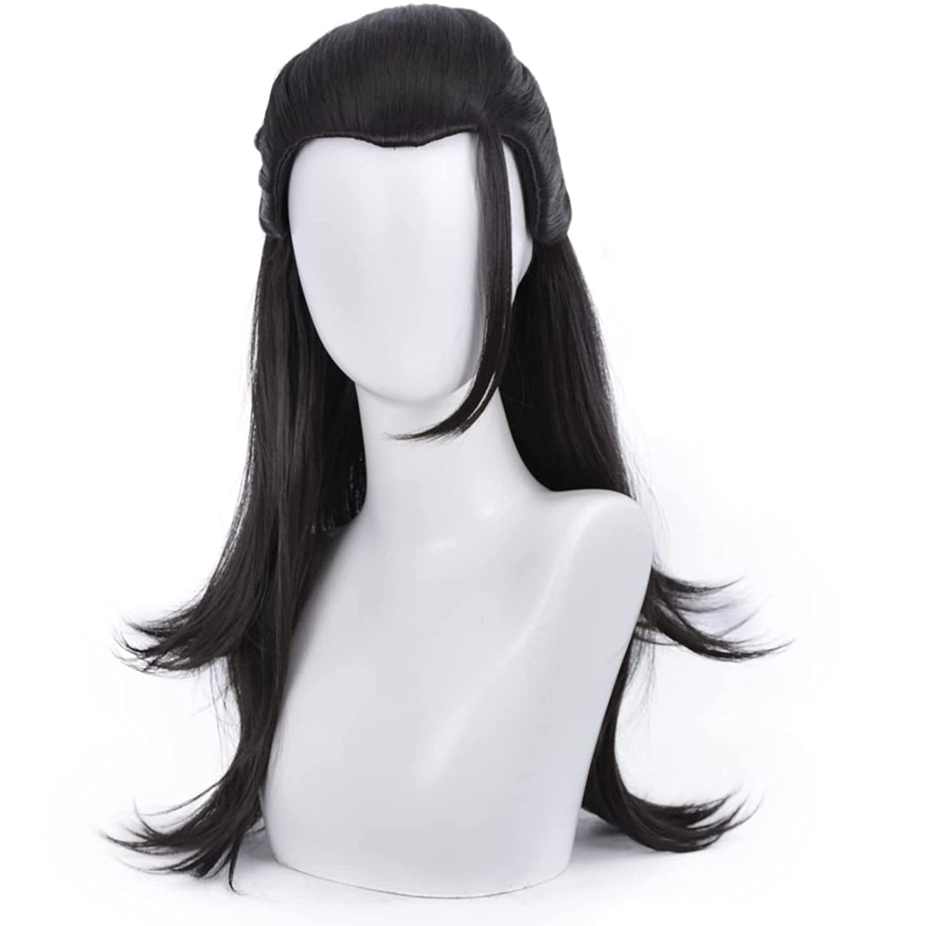 Black Bun Long Straight Cosplay Wig for Men Conventions Halloween Comic Con Party Japanese Popular Magic Battle Anime Heat Resistan Hair โ image 1