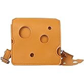 XDHLDULYK Cheese Shaped Crossbody Bag, Creative Mini Shoulder Bag Women Fashion Handbag PU Leather Wallet Purse
