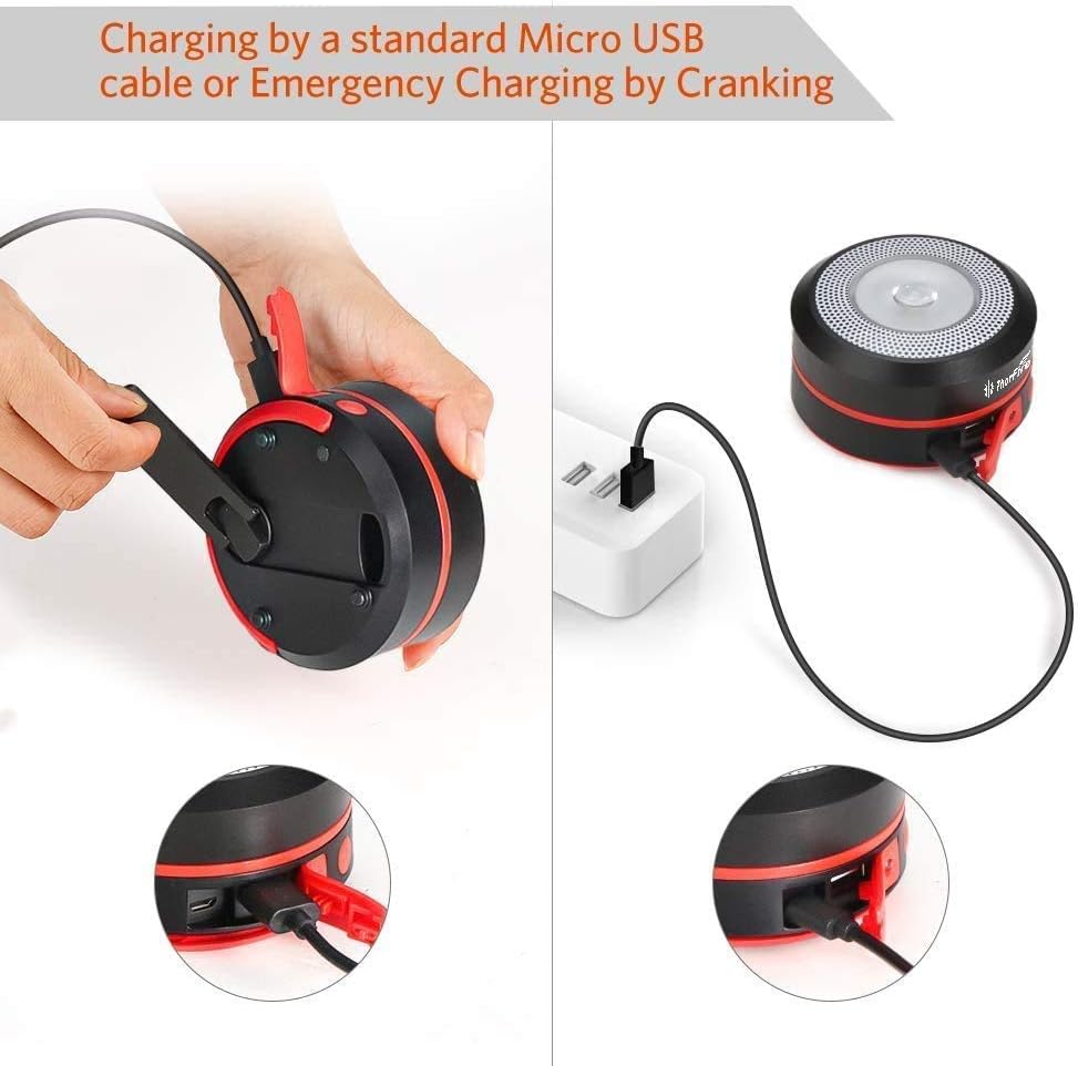 ThorFire LED Camping Lantern Lights Hand Crank USB Rechargeable Lanterns Collapsible Mini Flashlight Emergency Torch Night Light Tent Lamp for Camping Hiking Tent Garden Patio - CL01: Sports & Outdoors