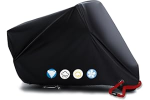 DEVIENG Motorcycle Cover, All Season Universal Waterproof Outdoor Sun Snow Dust Protection Covers with Lockholes, Fits for Motor Cycle Scooter Electric Bike (104 inch)