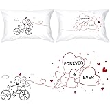 BOLDLOFT Forever & Ever Couples Pillowcases for Bride and Groom-Wedding Gifts for Couple Bridal Shower Gifts Engagement Gifts