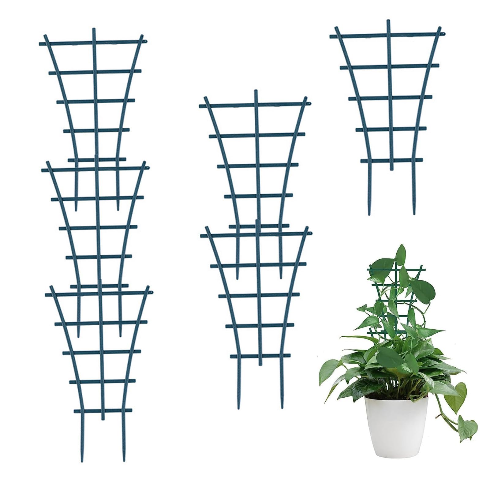Mini Indoor Plant Trellis,6 PCS Mini Plant Trellis Superimposed Trellis Plastic Trellis Garden DIY Climbing Trellis Trellis for Potted Plants for Flowers Tomato Plant Cages Stand