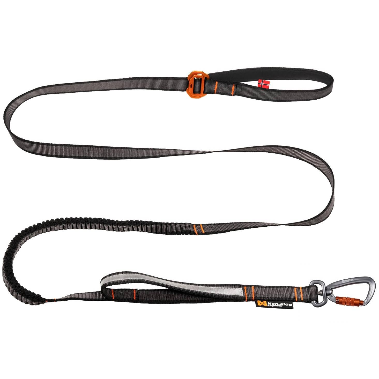 Non-Stop Dogwear Touring Bungee Adjustable Leash, Black - 23mm