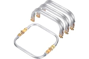 uxcell Metal Purse Frame 4Pcs, 5.9" Rectangle Lock Frame Kiss Lock Clasp Bag Frame Hardware Replacements for DIY Purse Handle