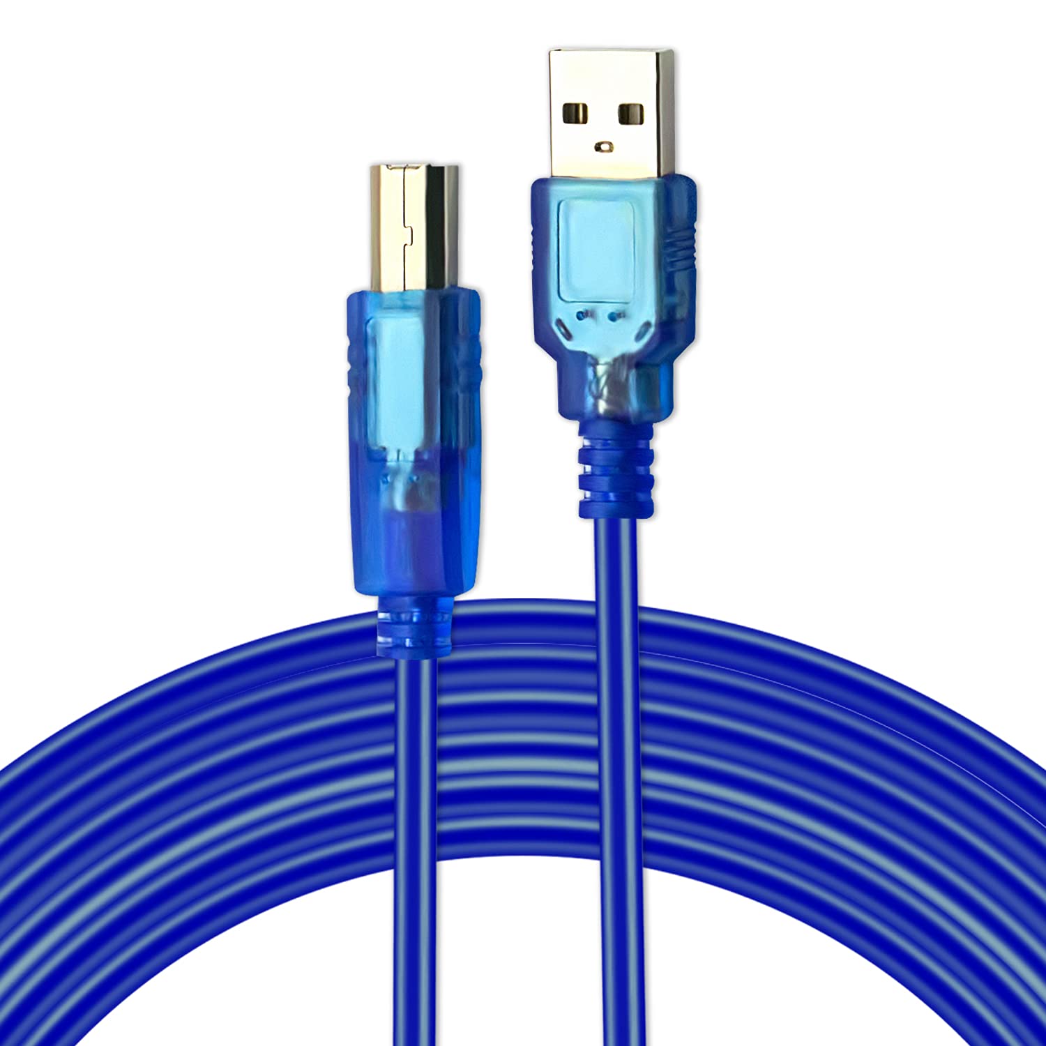 V Telesky 2Pack 5ft USB Printer Cable 2.0 A Male to B Male Port Square end Scanner Cord (5 Feet, Blue) (10ft USB Printer Cable)